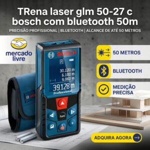 Trena Laser Glm 50-27 C Bosch Com Bluetooth 50m