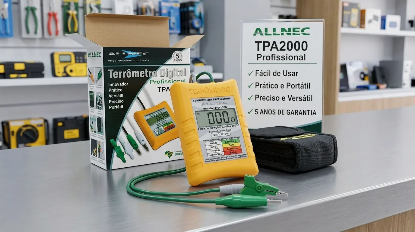 Terrômetro digital profissional em uso na construção civil