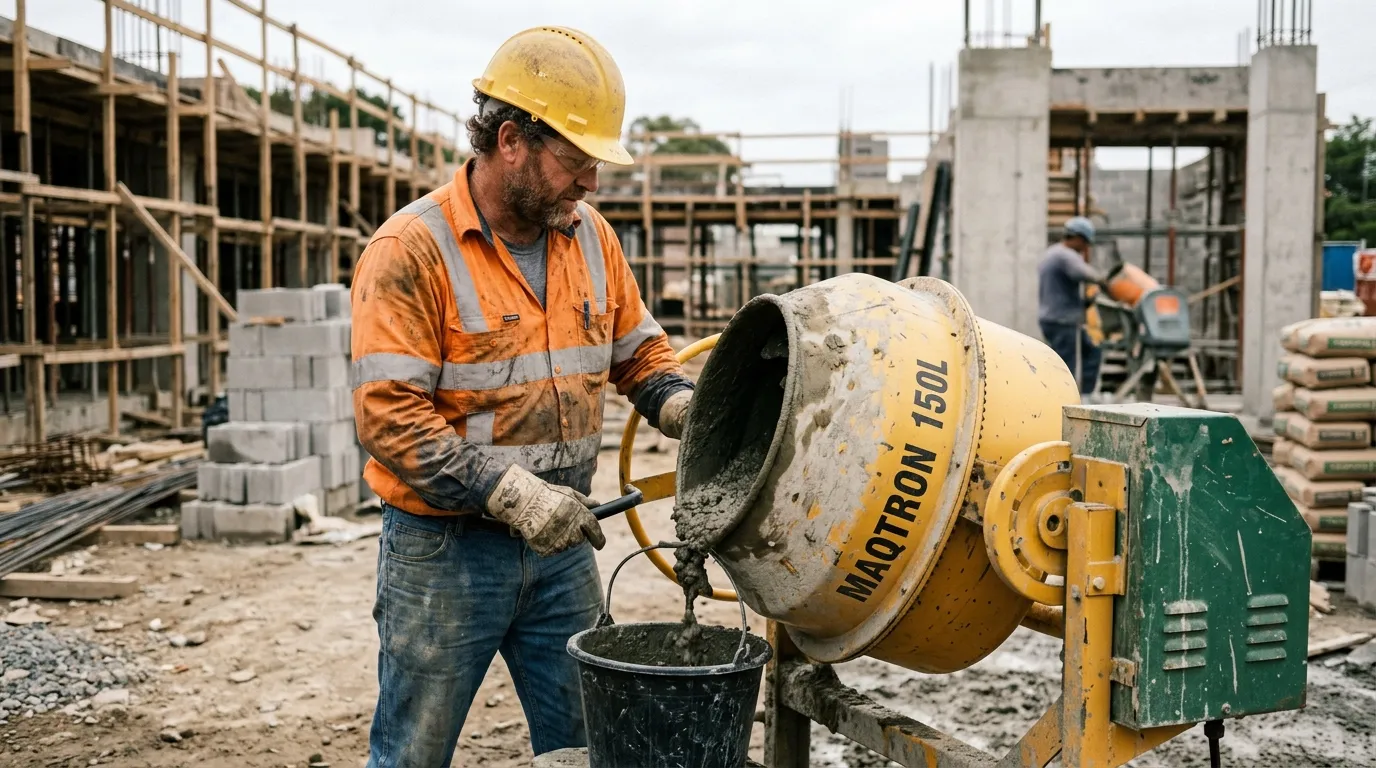Segurança e manutenção em betoneiras para construção