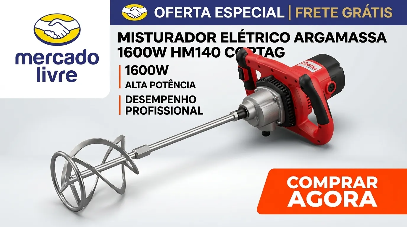 Misturador Elétrico de Argamassa 1600W HM140 Cortag