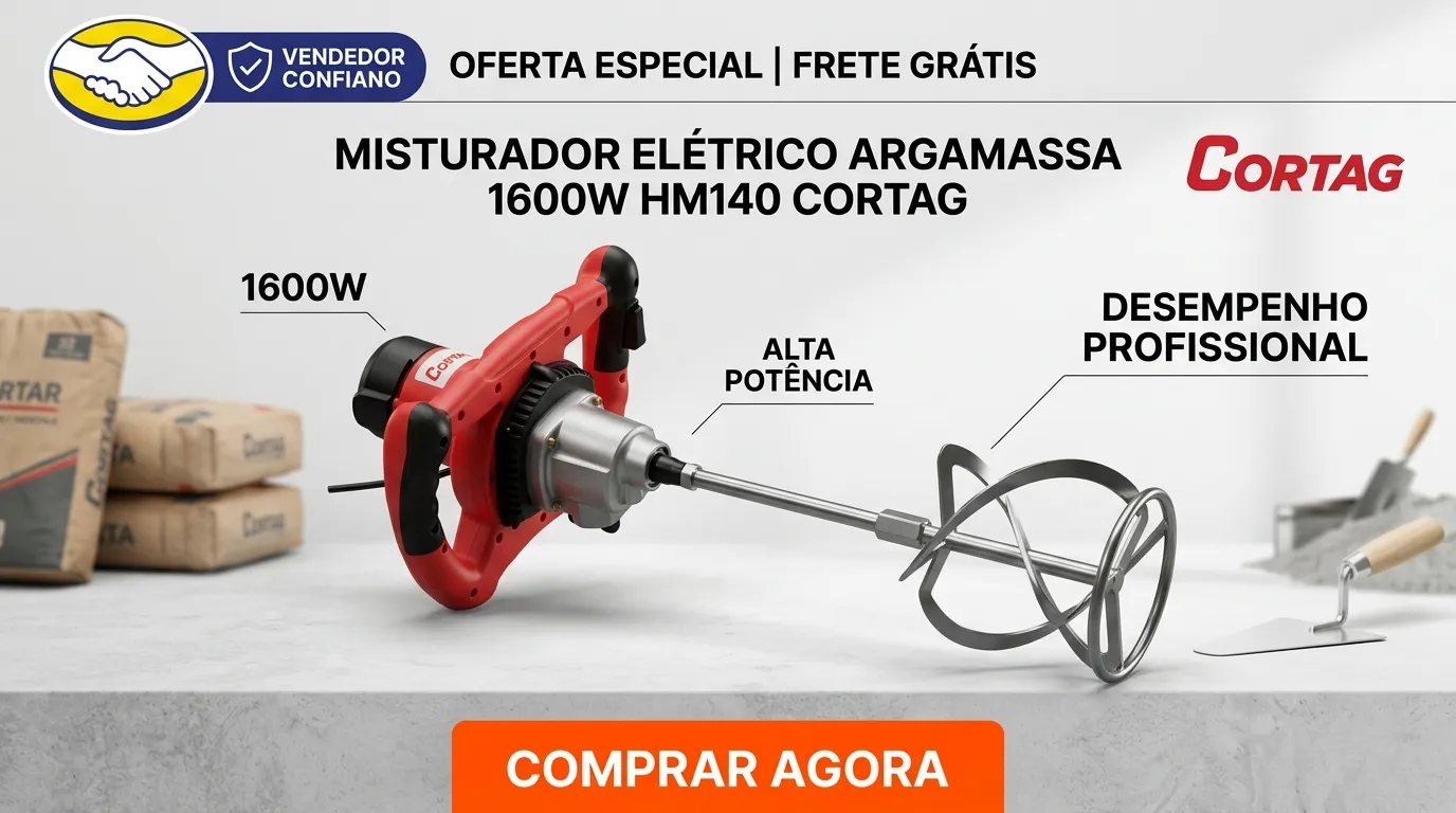Misturador Elétrico de Argamassa 1600W HM140 Cortag