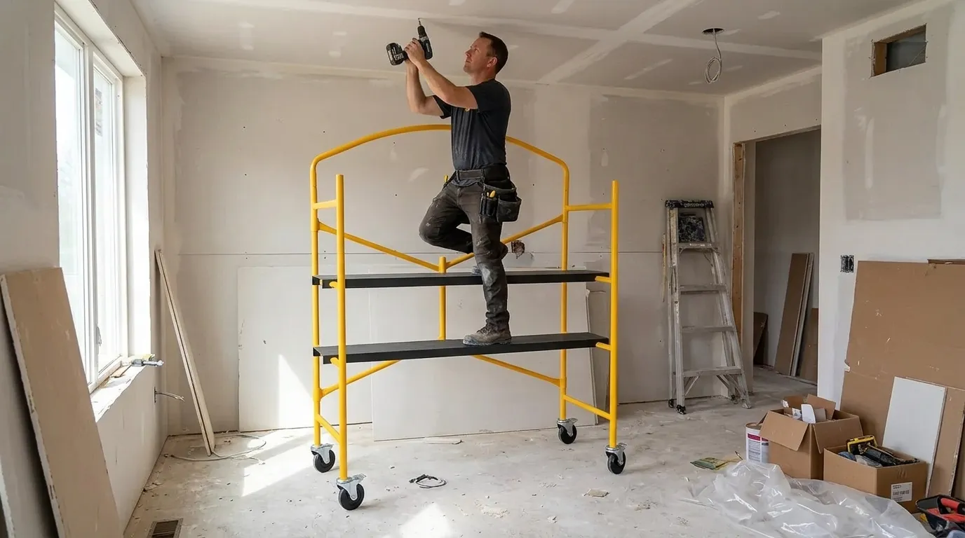 Aplicação prática de Andaime Industrial em obra